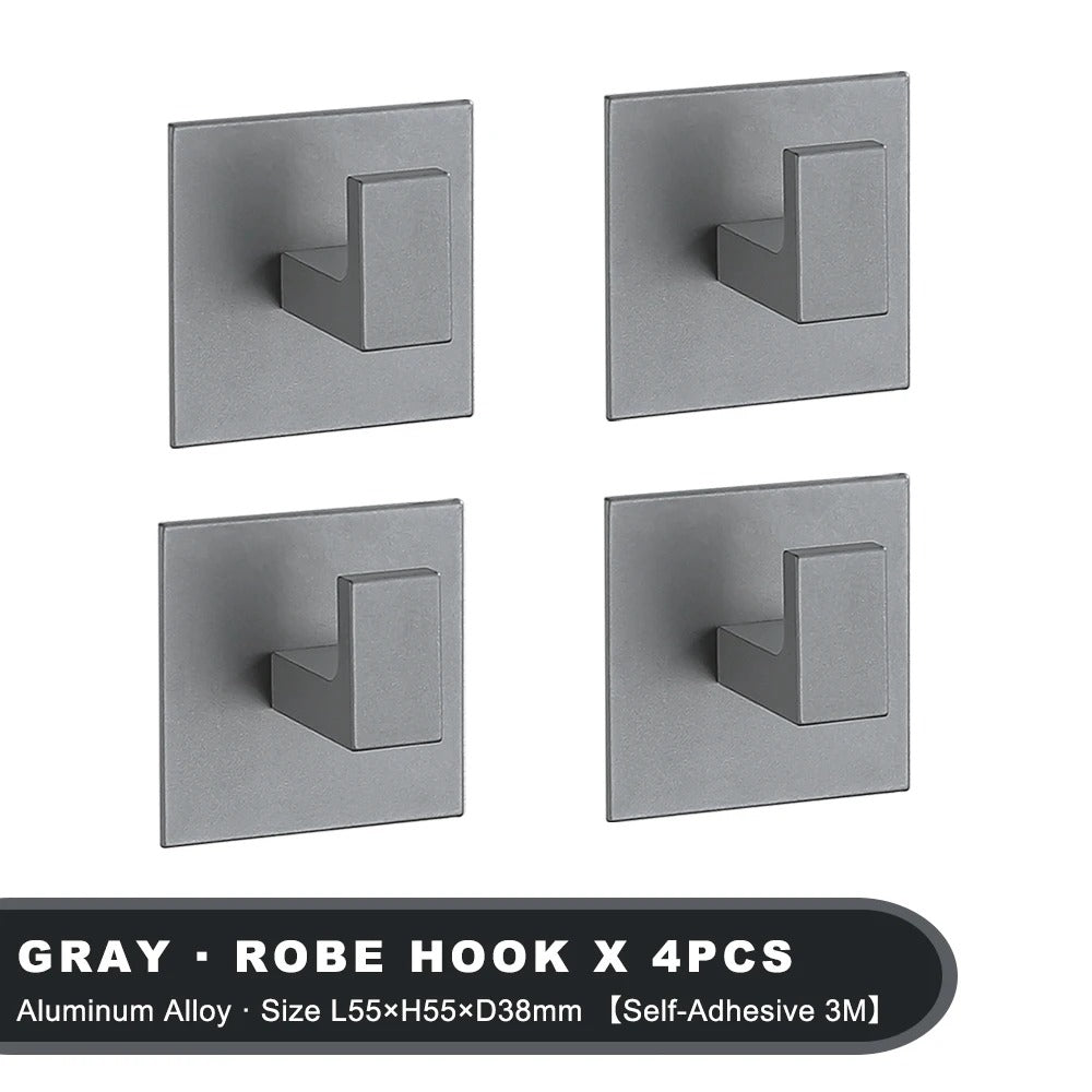 4Pcs Aluminium Alloy Adhesive Wall Hook
