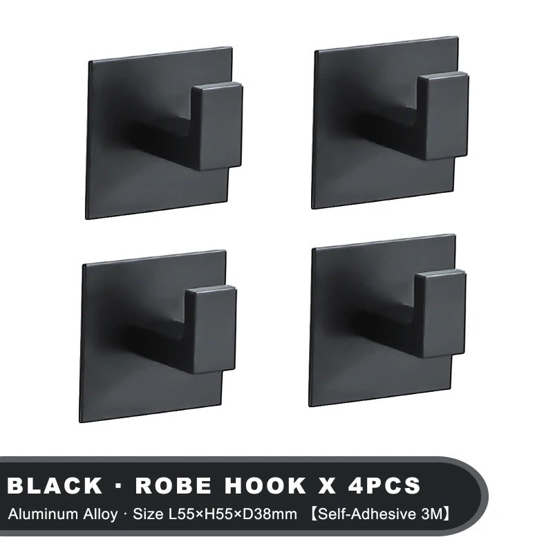 4Pcs Aluminium Alloy Adhesive Wall Hook